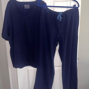 Figs Navy Blue Scrub Set